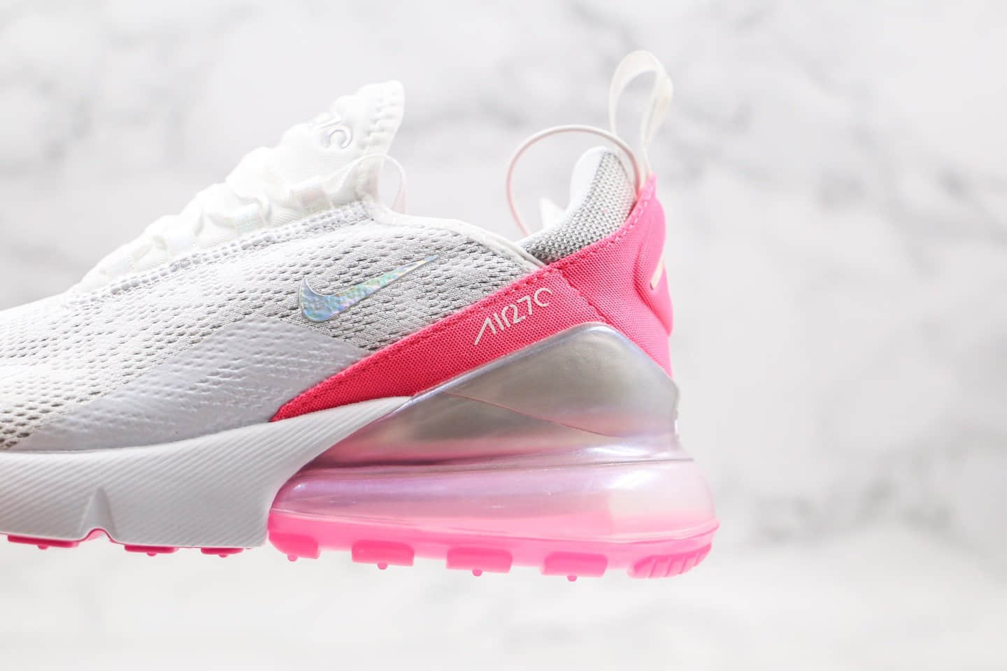 耐克Nike Air Max 270气垫鞋白粉色纯原版本内置真小潘气垫原档案数据开发 货号:CI1963-191