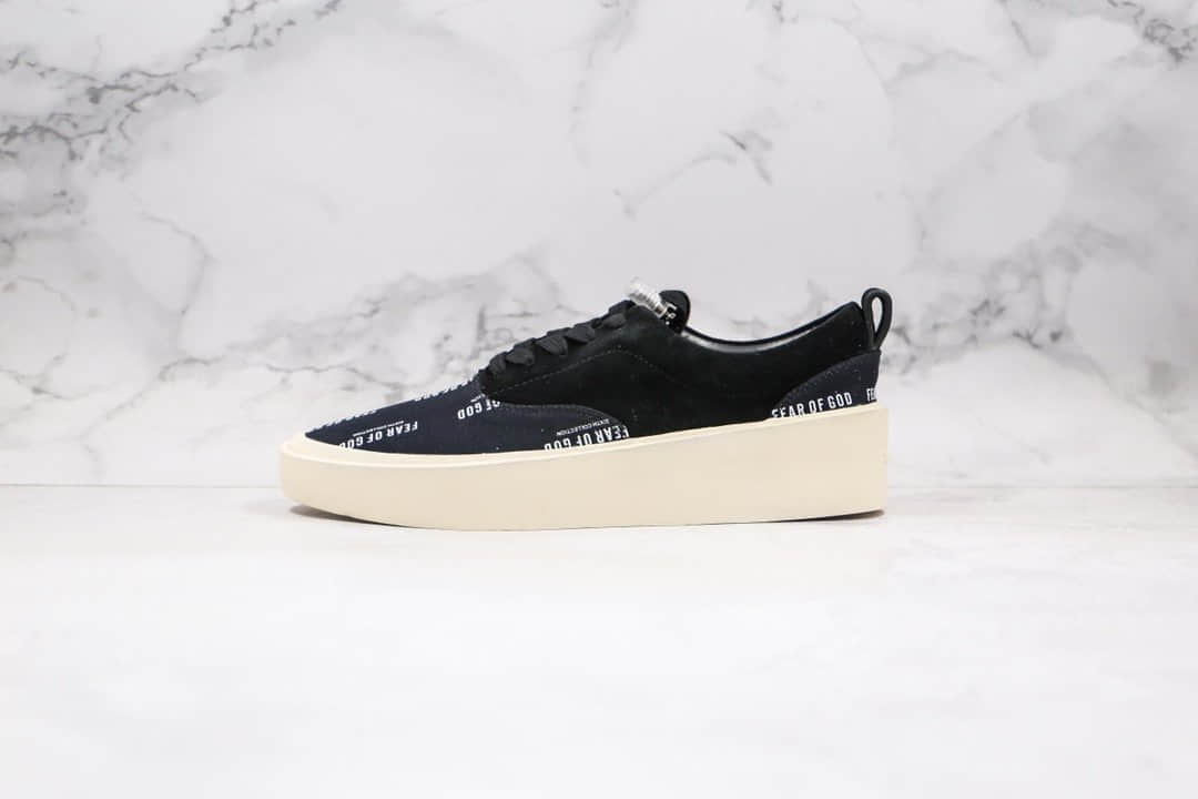 恐惧上帝Fear Of God 101 Low Top Sneaker纯原版本高街黑白字母厚底板鞋正确鞋面材质 (ID:33782) - 图片1