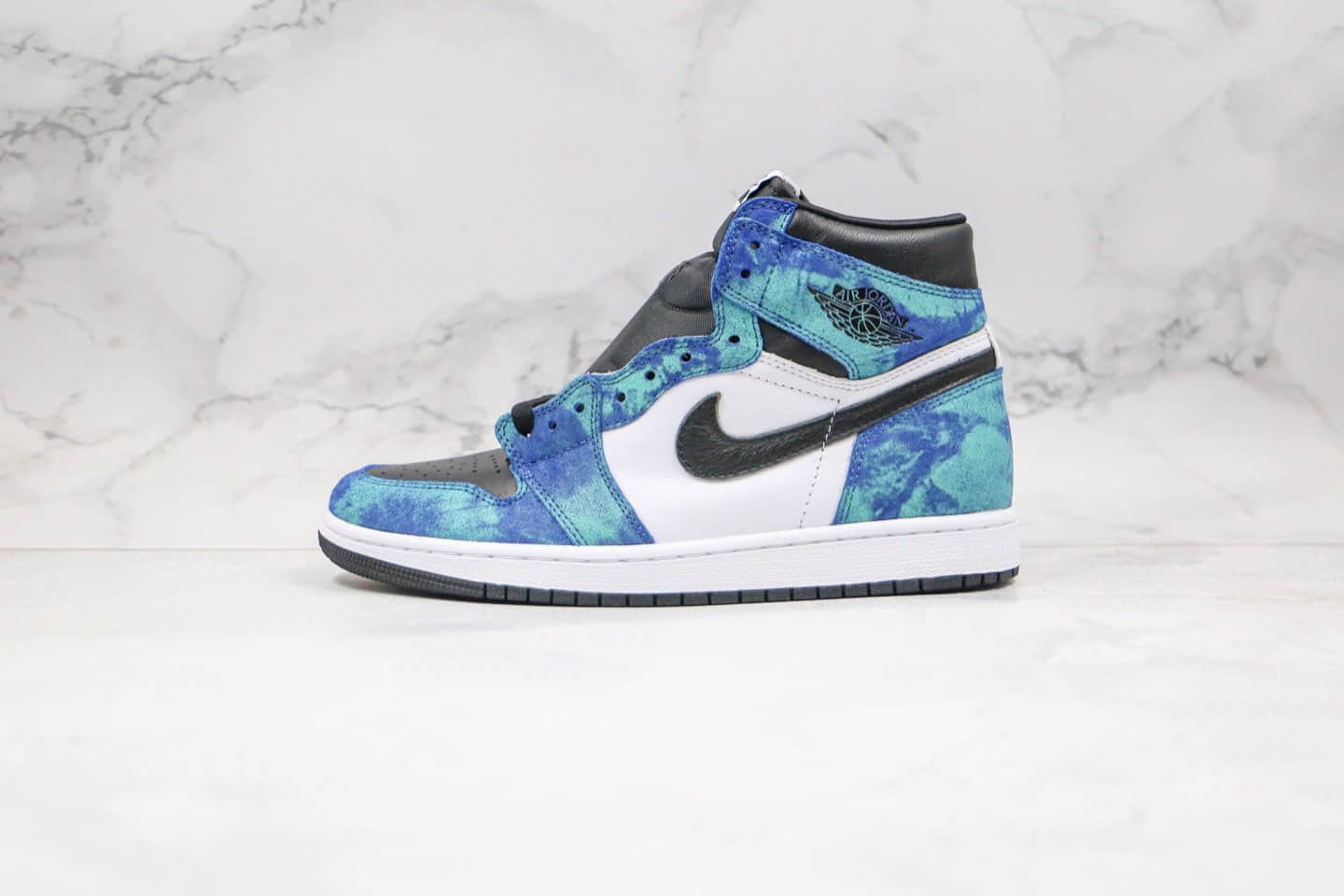 乔丹Air Jordan 1 Tie-Dye纯原版本高帮AJ1扎染蓝色原楦头纸板打造原档案数据开发 (ID:33992) - 图片1