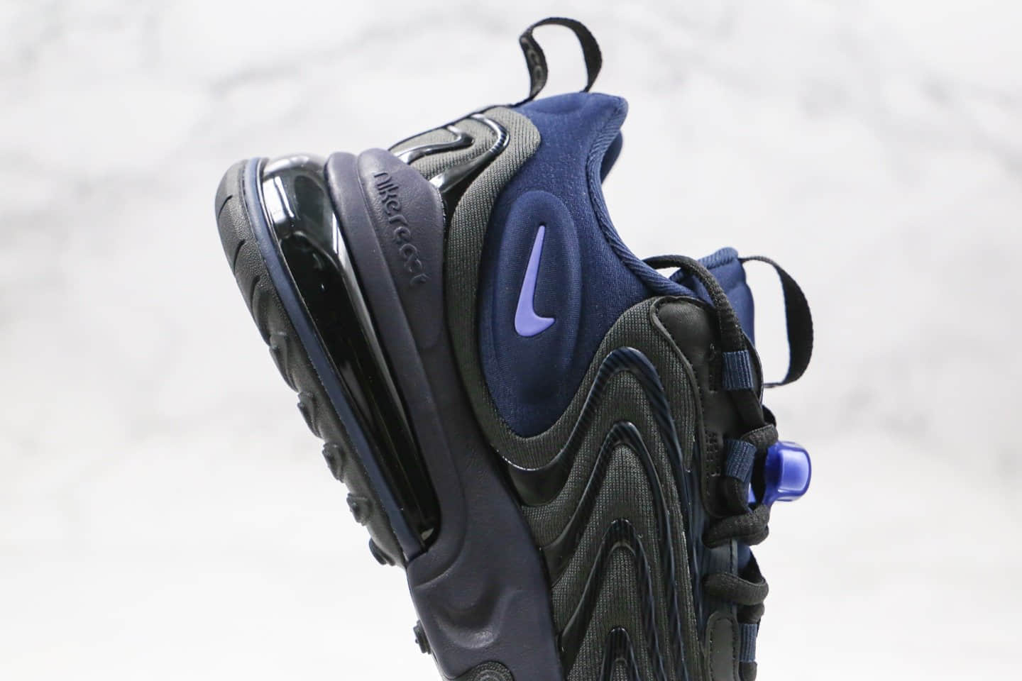 耐克Nike Air Max 270 Retro eng纯原版本气垫鞋三代黑蓝紫色内置真小潘气垫原材料打造 货号:CD0113-001