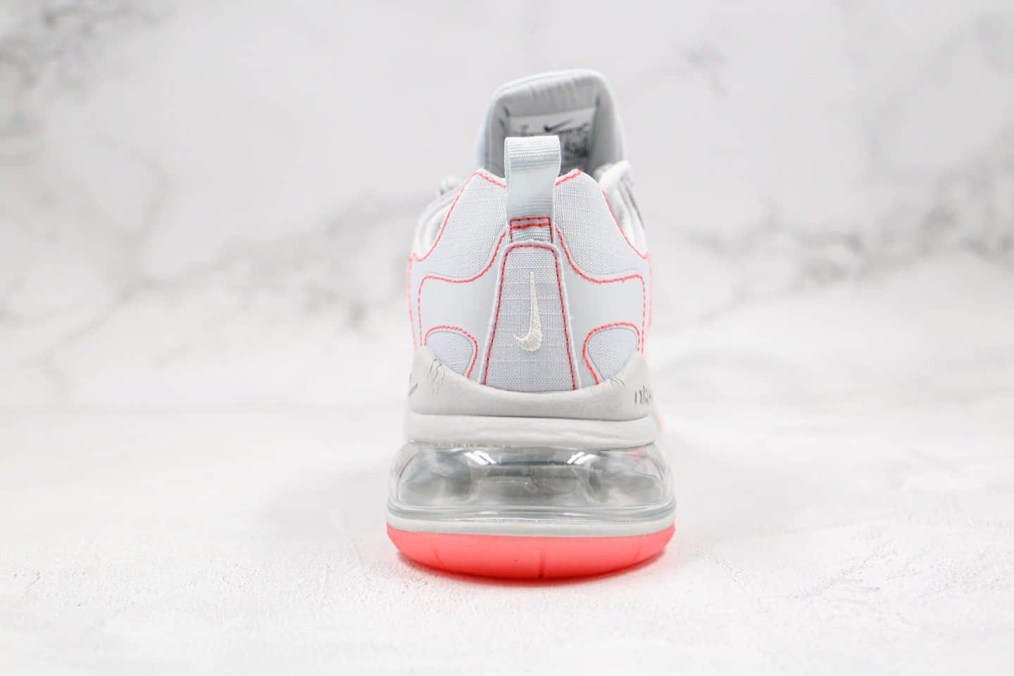 耐克Nike React Air Max 270 React纯原版本气垫鞋半掌气垫网纱3M反光白红色原档案数据开发真小潘气垫高弹中底 货号:CQ6549-100