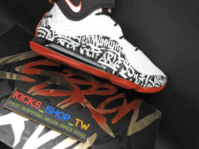 Nike LeBron 17 “Graffiti” 实物细节图曝光!完美致敬LeBron 4! 货号:CT6052-100
