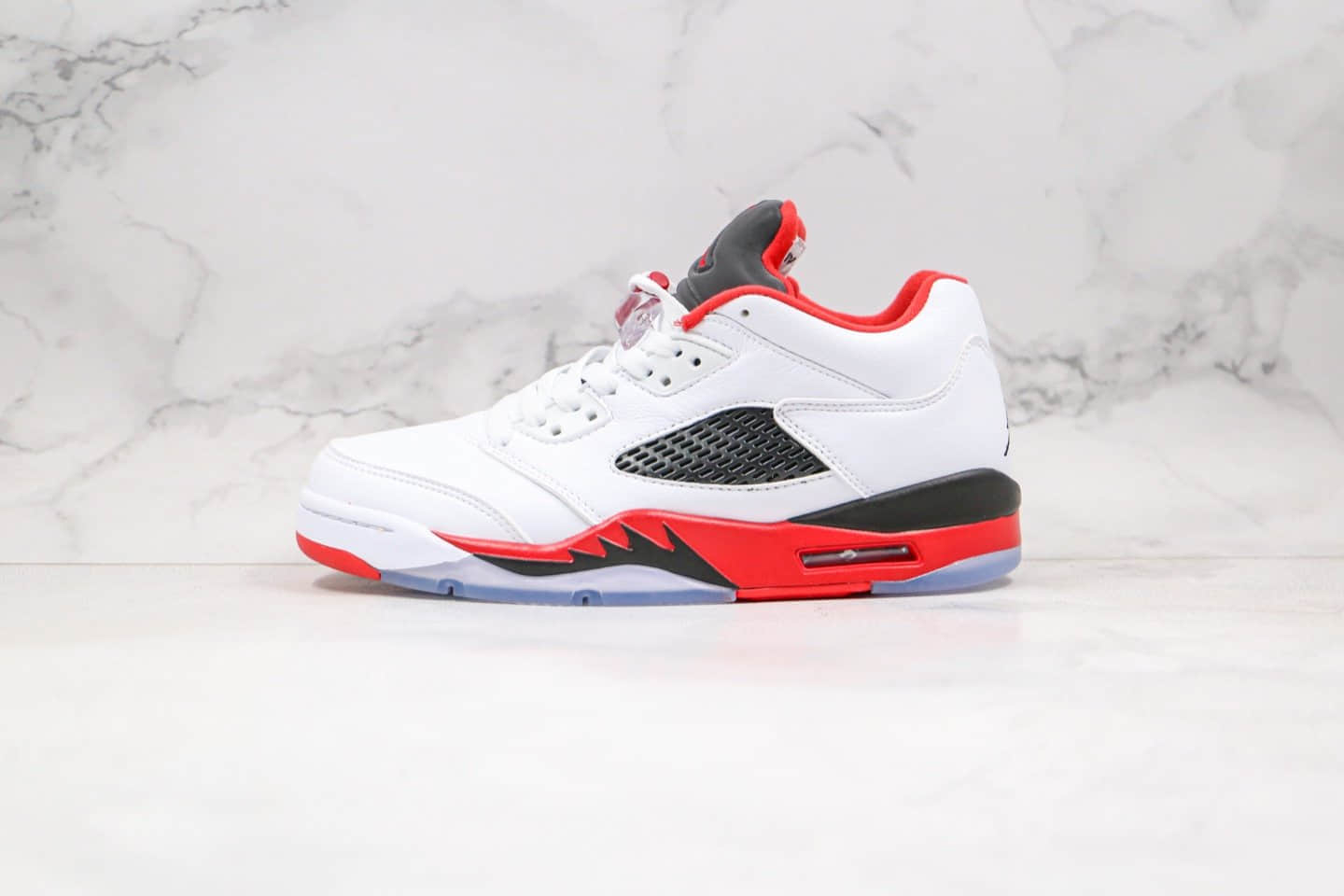 乔丹Air Jordan 5 Low纯原版本低帮AJ5火焰红白红色鲨鱼内置气垫原盒配件正确鞋面材质 (ID:34412) - 图片1