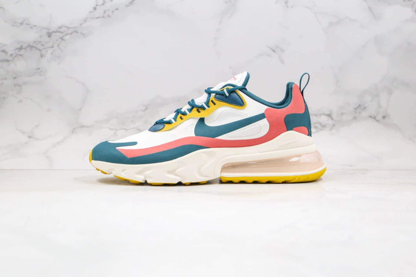 耐克NIKE AIR MAX 270 React纯原版本气垫鞋Max270莫兰迪红蓝色内置真小潘气垫原盒原标区别市面通货版本 (ID:34559) - 图片1