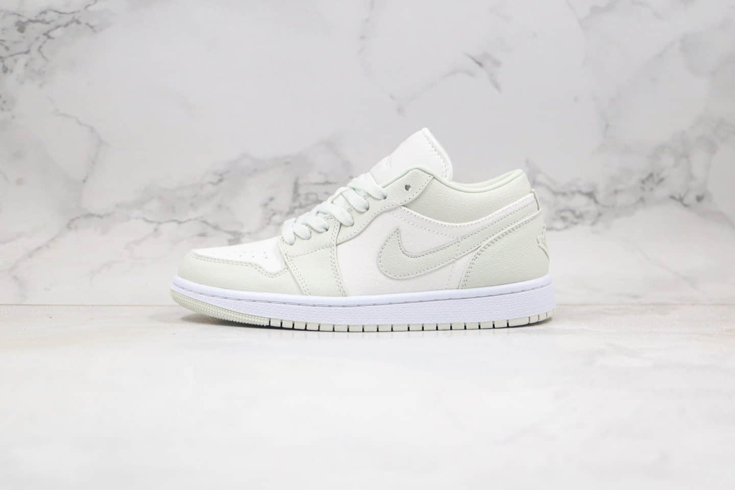 乔丹Air Jordan 1 Low Spruce Aura纯原版本低帮AJ1云杉米白色内置气垫区别市面看图做鞋版本 (ID:34665) - 图片1