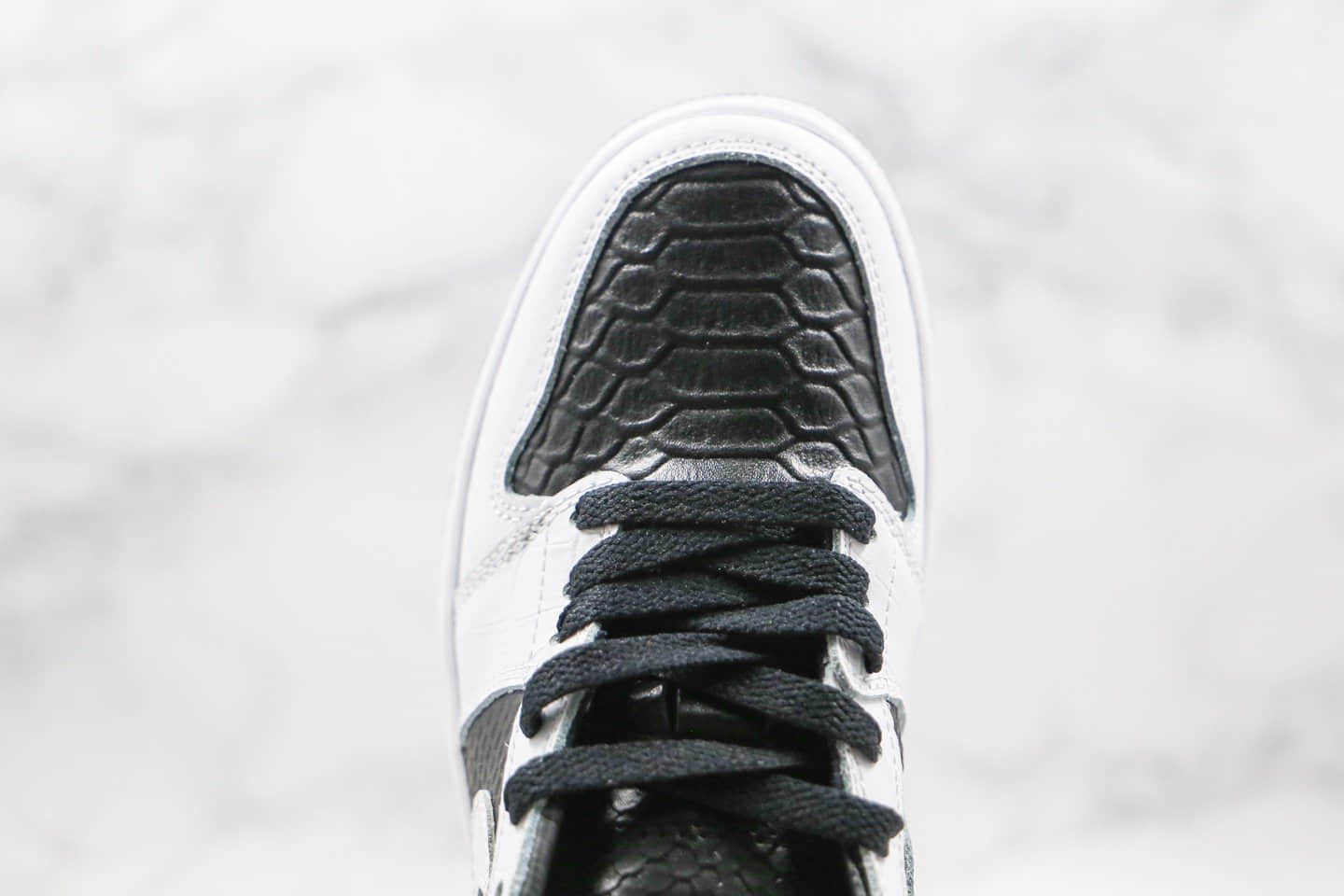 乔丹Air Jordan 1 Low纯原版本低帮AJ1黑白色阴阳太极蛇纹配色原楦头纸板打造 货号:555088-020