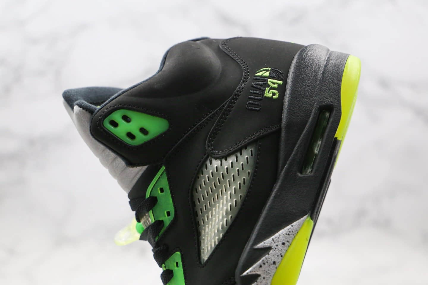 乔丹Air Jordan Retro 5 OG Quai 54纯原版本法国巴黎街球赛限定AJ5黑绿色内置气垫正确鞋面磨砂皮革 货号:255054-511