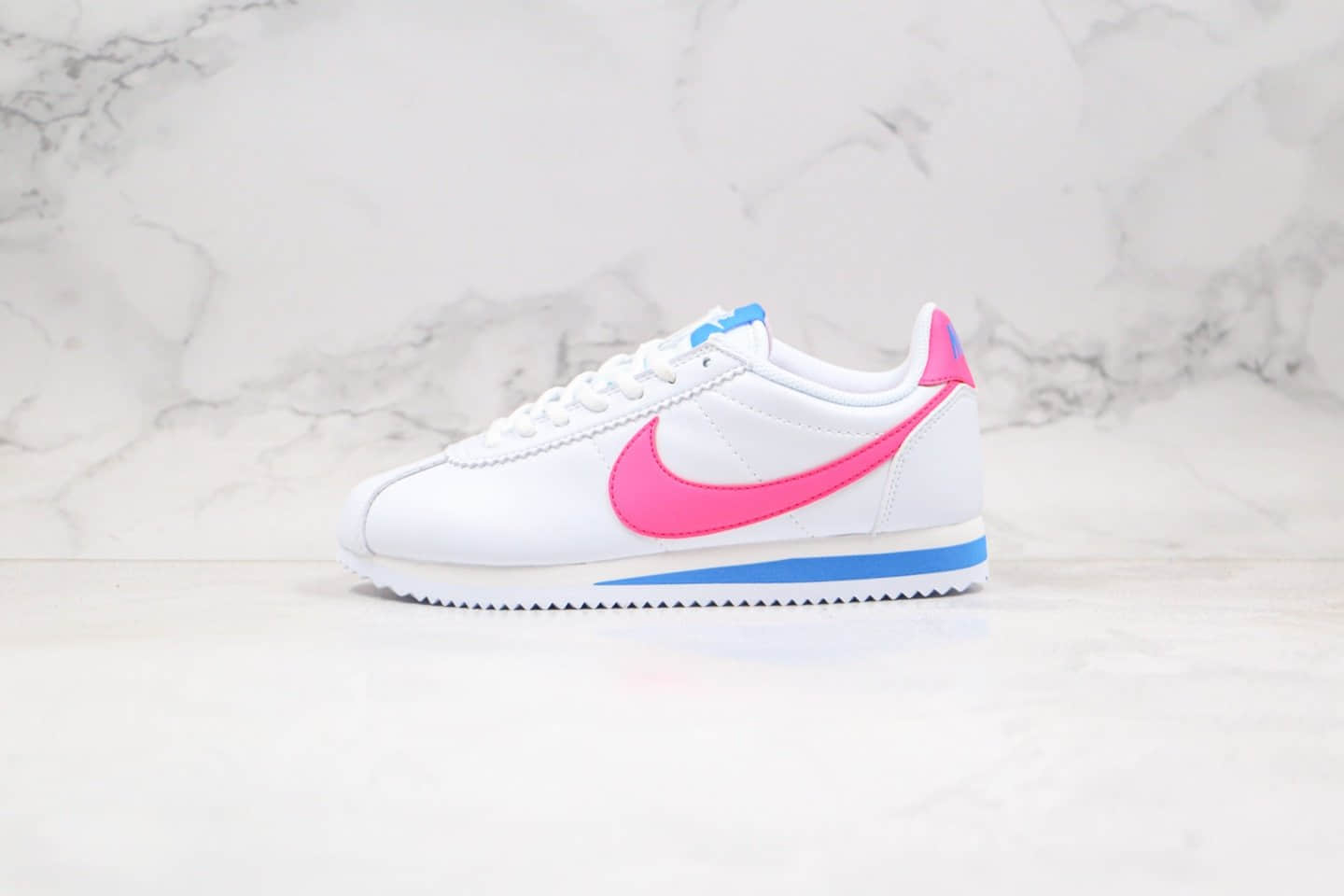 耐克Nike Cortez公司级版本阿甘慢跑鞋南海岸蓝粉色原盒原标区别市面通货版本 货号:904764-107