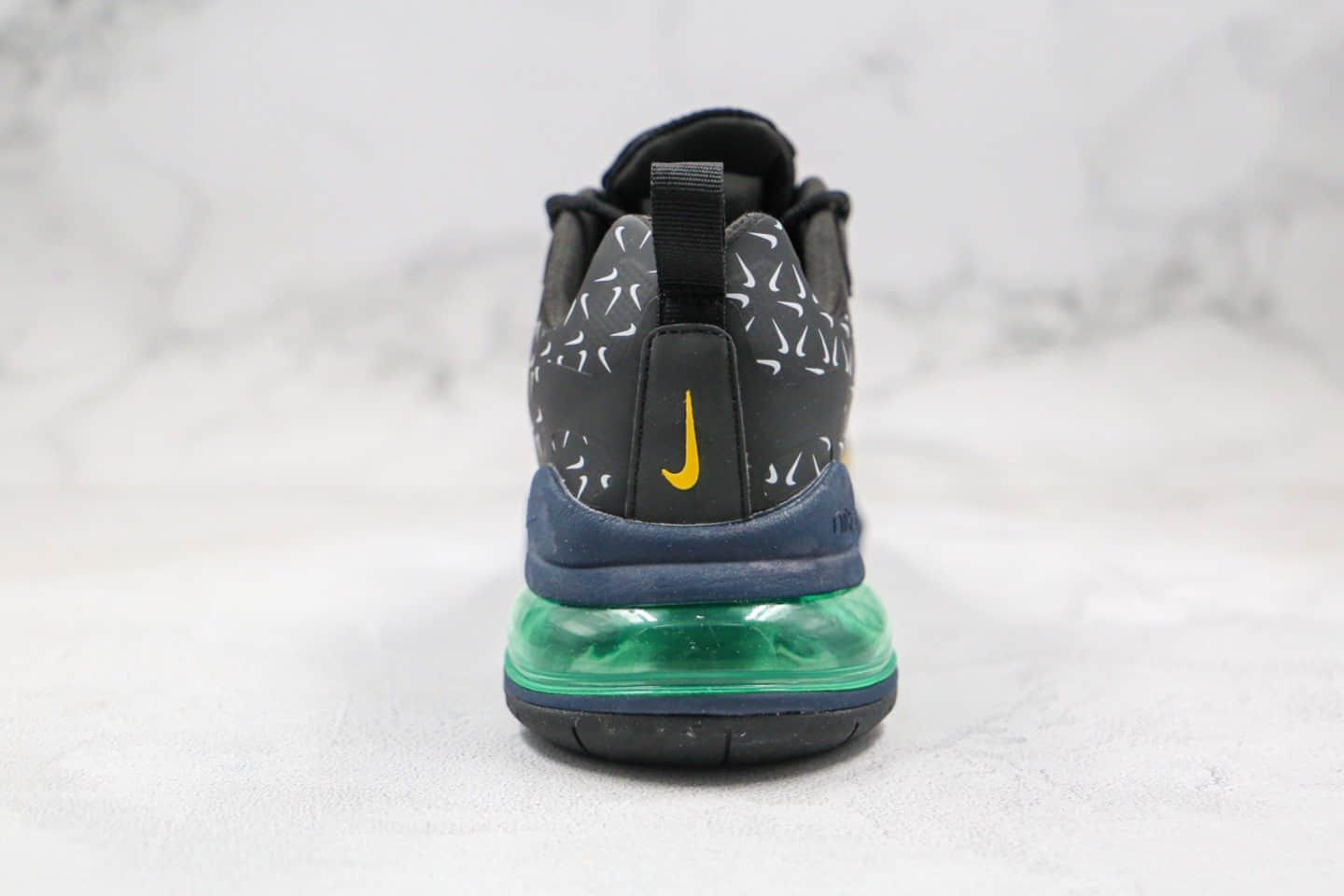 耐克Nike React Air Max 270 Just Do It纯原版本气垫鞋高桥盾网纱系列Max270黑绿内置真小潘气垫原楦头纸板打造 货号:CT2538-001
