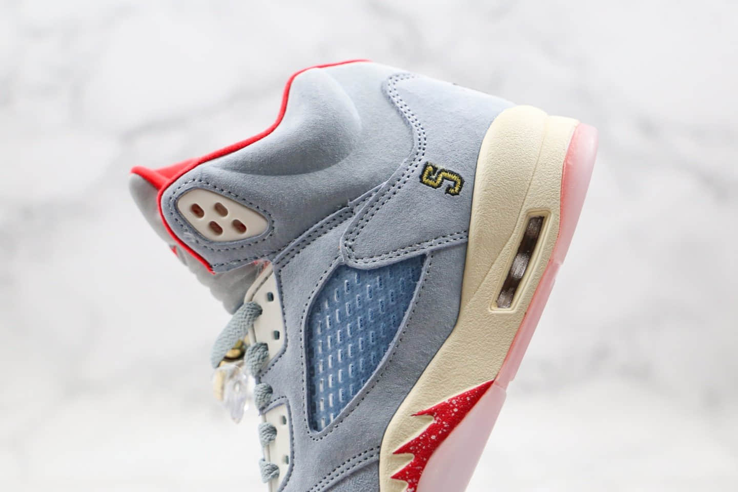 乔丹Trophy Room x Air Jordan 5 Ice Blue纯原版本亲友家族联名款AJ5冰蓝乔丹之子内置气垫原盒原标 货号:CI1899-400