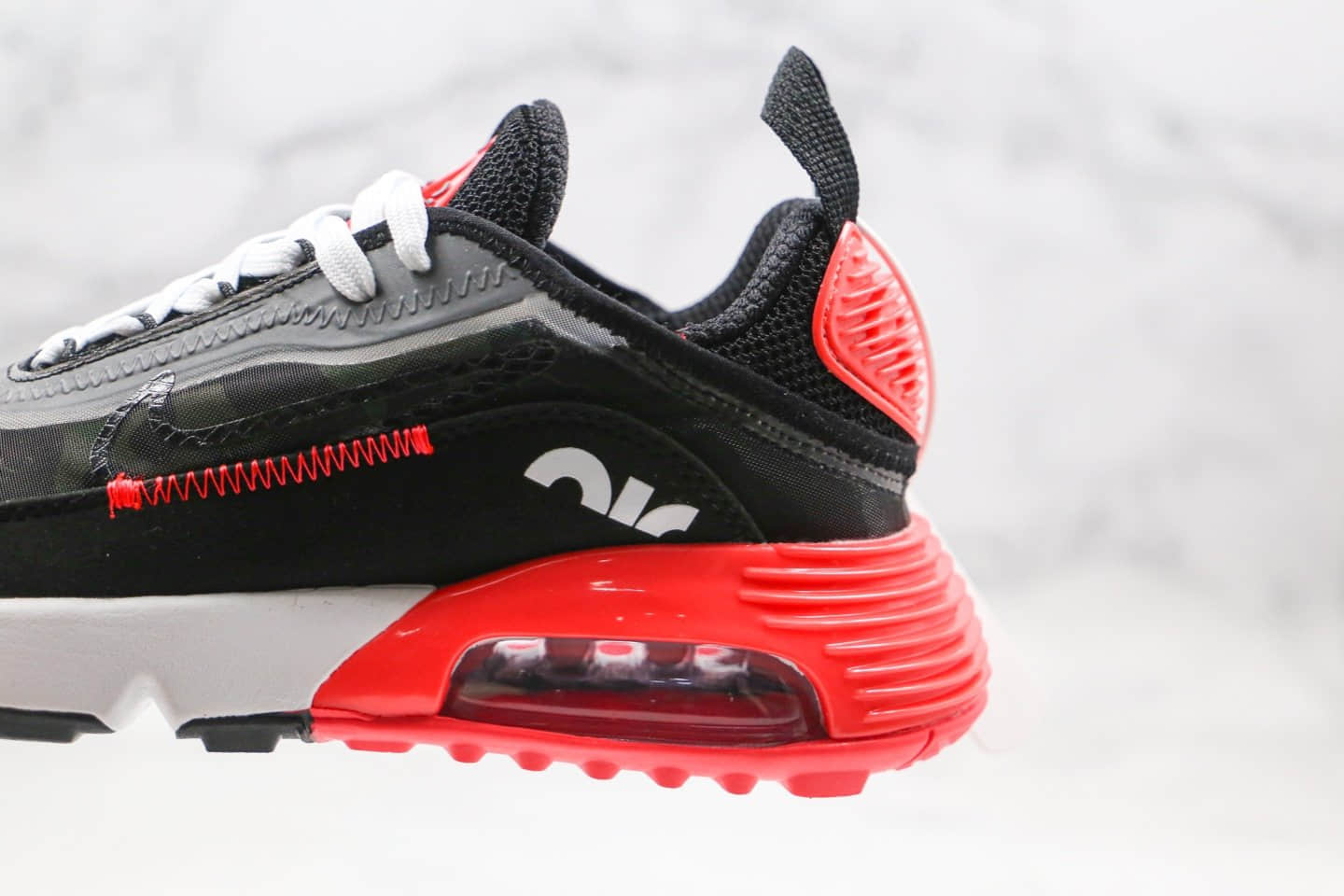 耐克Nike Air Max 2090纯原版本气垫鞋黑红迷彩配色内置真小潘气垫原楦头纸板打造 货号:CU9174-600