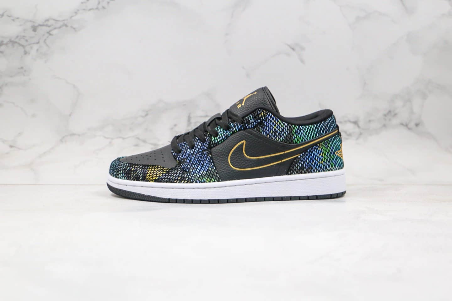 乔丹Air Jordan 1 Low BHM「Muiti-Colored Snakeskin」纯原版本低帮AJ1黑人月配色蛇鳞多彩蛇纹皮革原盒原标 (ID:35435) - 图片1