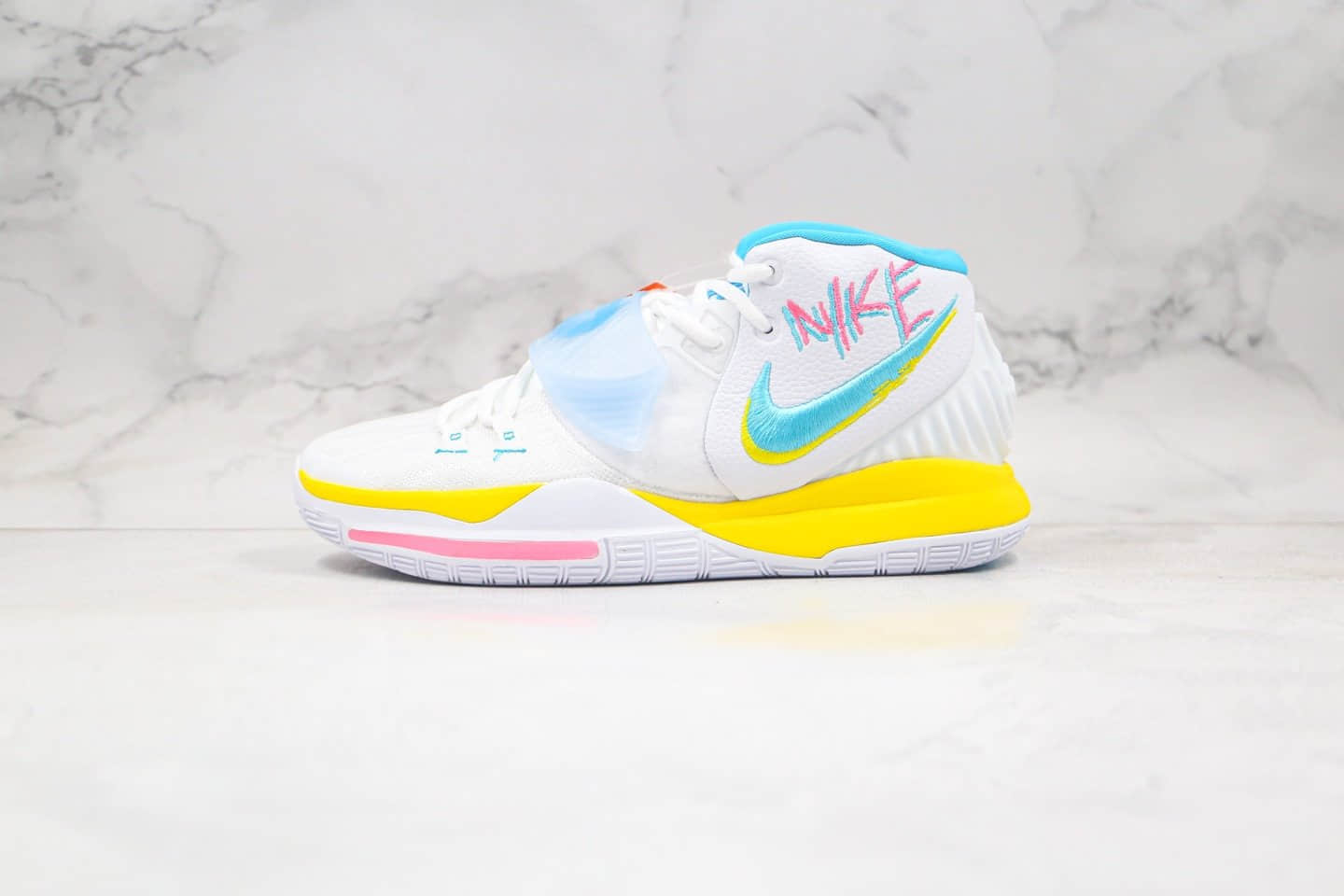 耐克Nike KYRIE 6 EP纯原版本欧文6代实战篮球鞋白黄蓝色大风车内置气垫支持实战 (ID:35589) - 图片1