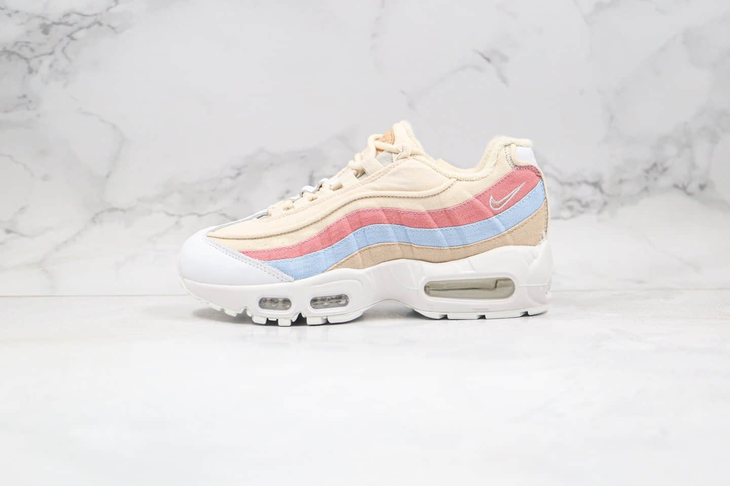 耐克Nike Air Max 95 Plant纯原版本樱花粉棕色Max95气垫鞋粗布红蓝粉棕内置气垫原鞋开模一比一打造 货号:CD7142-800