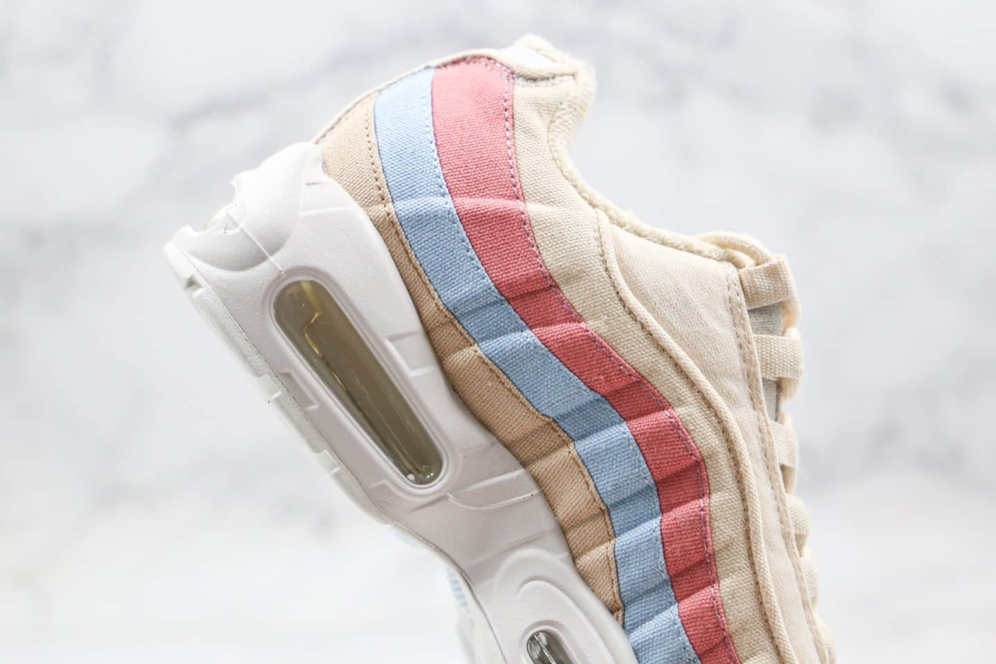 耐克Nike Air Max 95 Plant纯原版本樱花粉棕色Max95气垫鞋粗布红蓝粉棕内置气垫原鞋开模一比一打造 货号:CD7142-800
