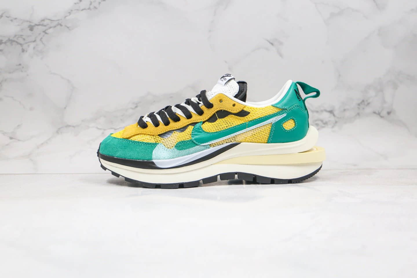 耐克Sacai x Nike Pegasus VaporFly SP Green Yellow Black White纯原版本华夫联名款重叠双钩走秀款黄绿色原鞋开模一比一打造 (ID:35876) - 图片1