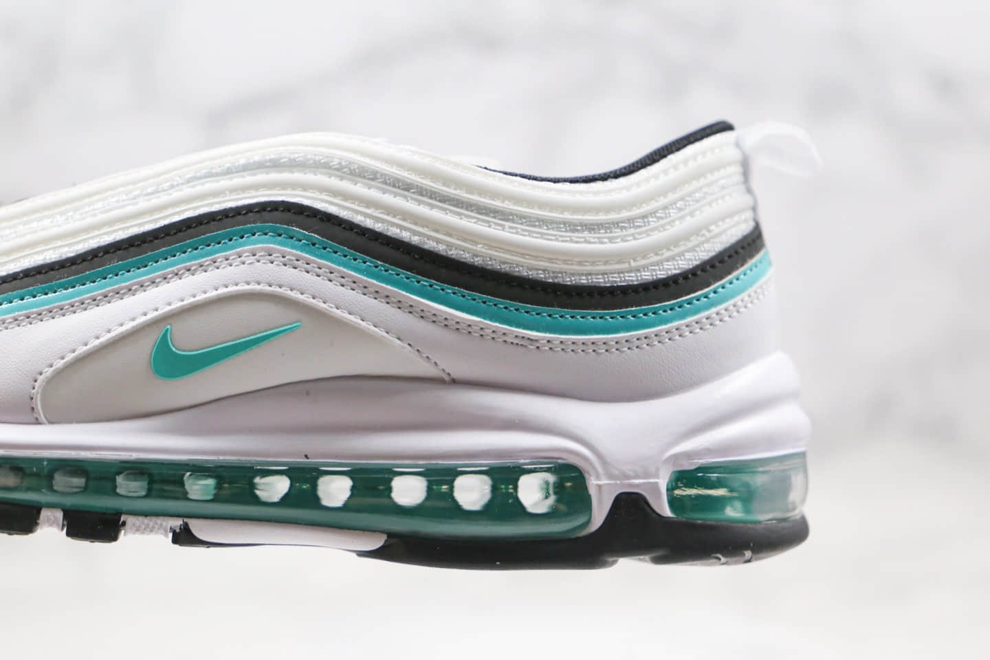 耐克Nike Wmns Air Max 97 QS Tiffany Diamond纯原版本子弹头气垫鞋白黑蒂芙尼绿海外限定配色内置真气垫 货号:CZ3574-130