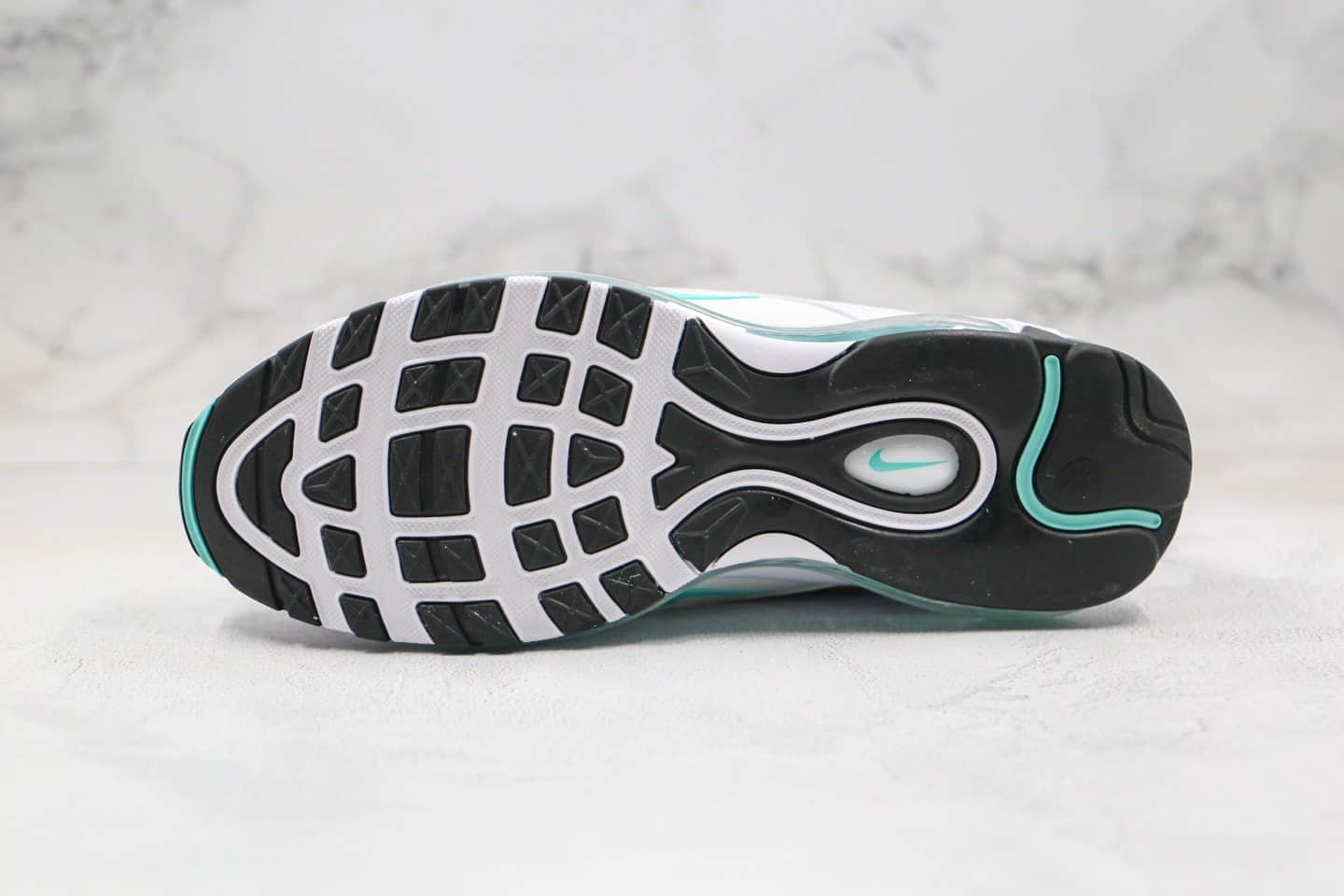 耐克Nike Wmns Air Max 97 QS Tiffany Diamond纯原版本子弹头气垫鞋白黑蒂芙尼绿海外限定配色内置真气垫 货号:CZ3574-130