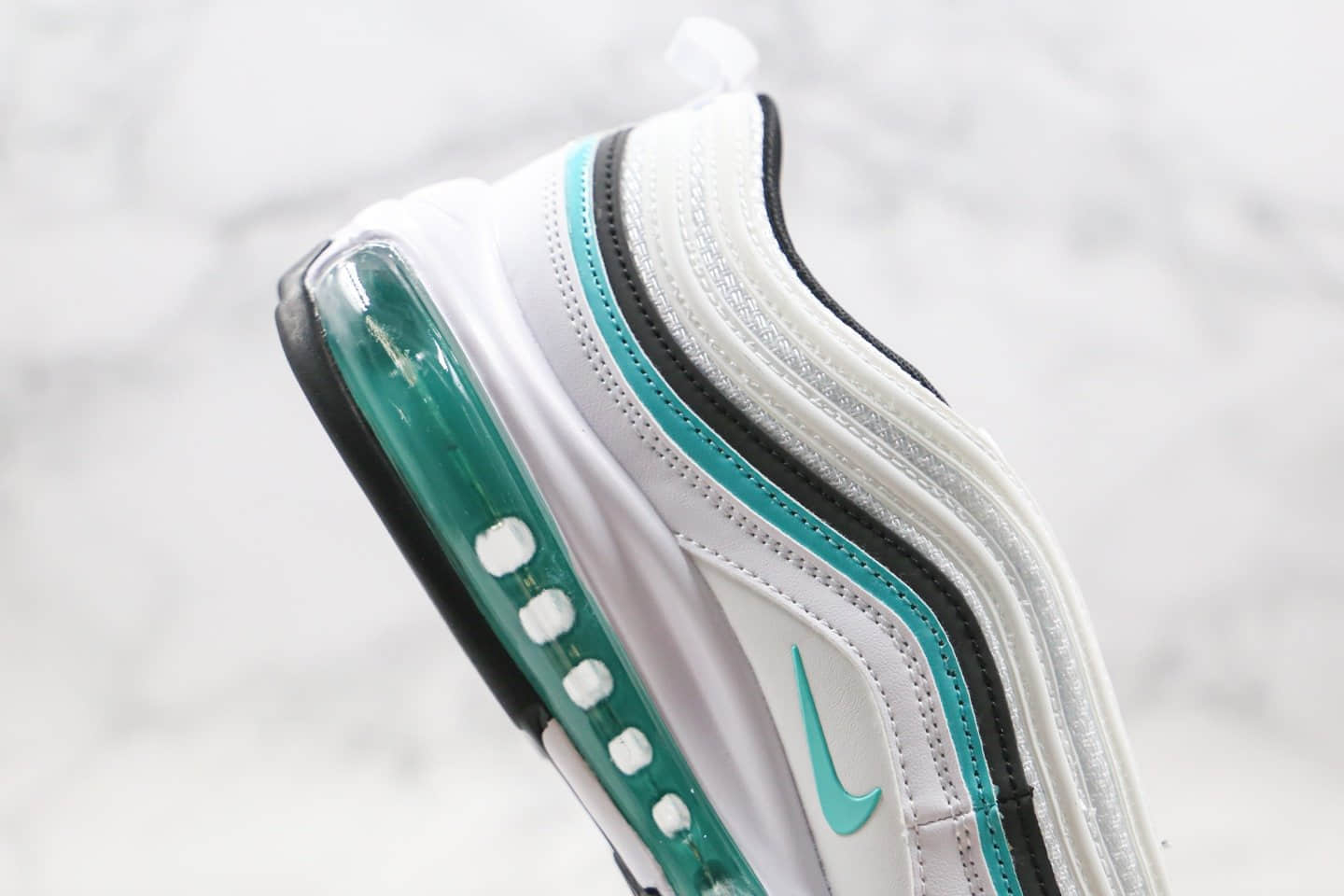 耐克Nike Wmns Air Max 97 QS Tiffany Diamond纯原版本子弹头气垫鞋白黑蒂芙尼绿海外限定配色内置真气垫 货号:CZ3574-130