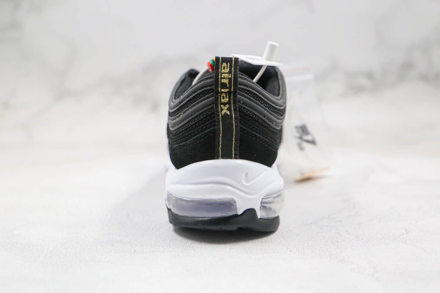 耐克Nike AIR MAX 97纯原版本子弹头气垫鞋Max97黑金白色内置真实小潘气垫 货号:CI3708-001