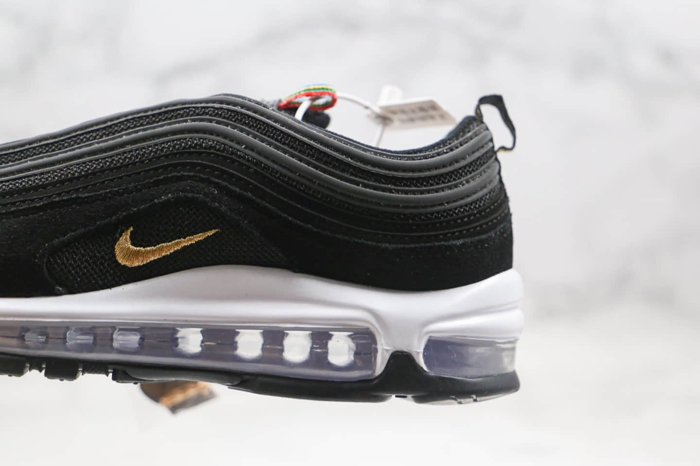 耐克Nike AIR MAX 97纯原版本子弹头气垫鞋Max97黑金白色内置真实小潘气垫 货号:CI3708-001