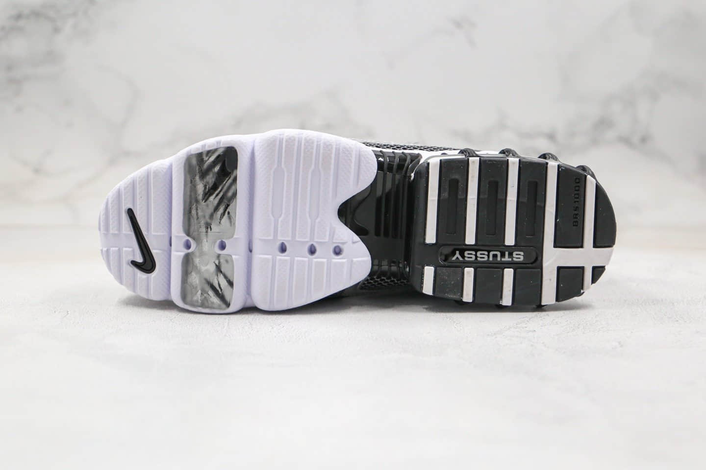 耐克Nike Air Zoom Spiridon Caged 2 x Stussy纯原版本斯图西联名款气垫鞋黑灰色斯皮里东牢笼2代乌金闪银内置真实气垫原盒原标 货号:CU1854-001