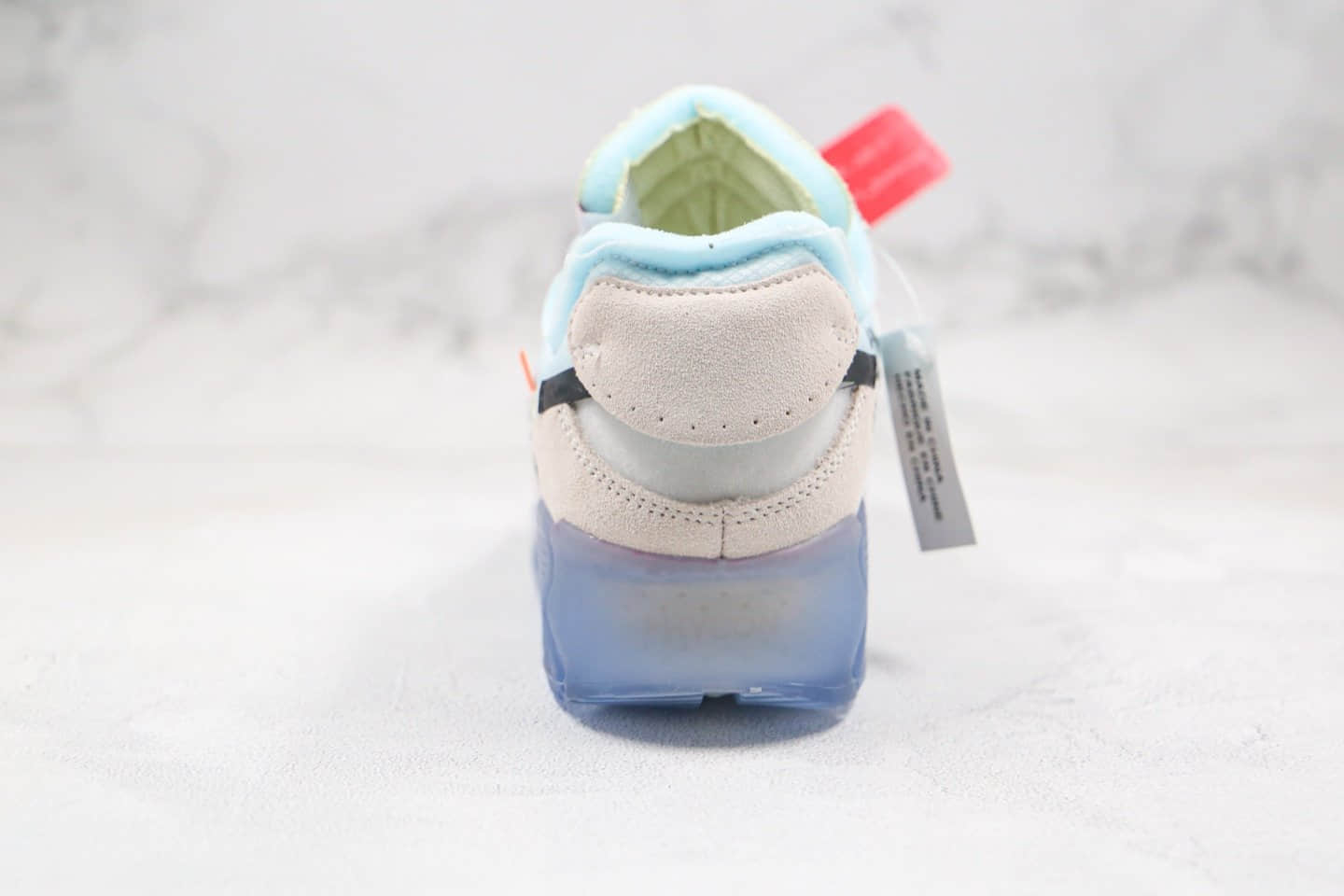 耐克Off -White x Nike Air Max 90 OW纯原版本联名款限量经典Max90气垫鞋白蓝色内置真实气垫原盒原标 货号:AA7293-100
