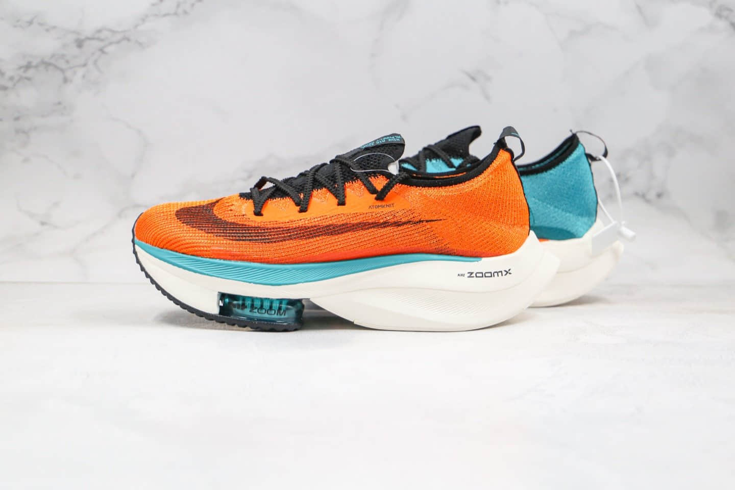 耐克Nike Air Zoom Alphafly NEXT%「破2」马拉松厚底慢跑鞋蓝橙色纯原版本真碳纤维中底搭载Zoom气垫 (ID:36501) - 图片1