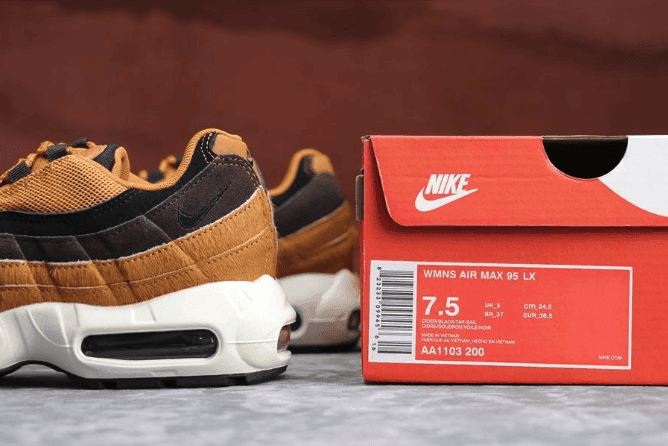 Nike Air Max 95 LX炫彩马毛棕色 耐克子弹95系列公司级高品质内置棕色气垫 货号:AA1103-200