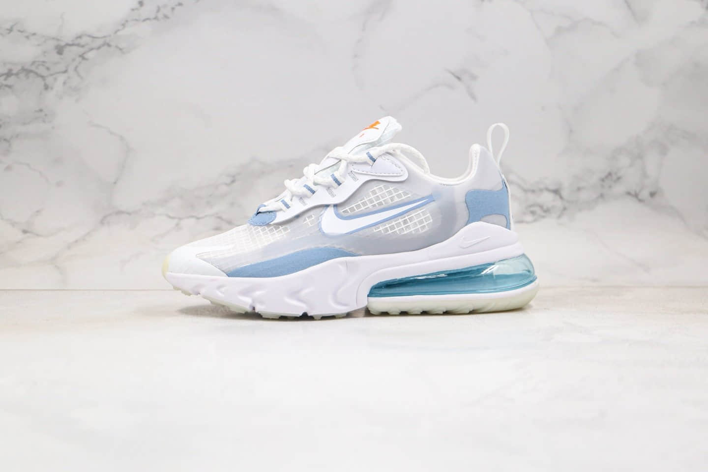 耐克Nike React Air Max 270V2纯原版本半掌气垫鞋Max270二代浅蓝色原盒原标真小潘气垫 货号:CT1265-100