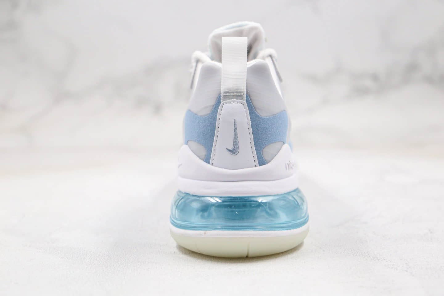 耐克Nike React Air Max 270V2纯原版本半掌气垫鞋Max270二代浅蓝色原盒原标真小潘气垫 货号:CT1265-100