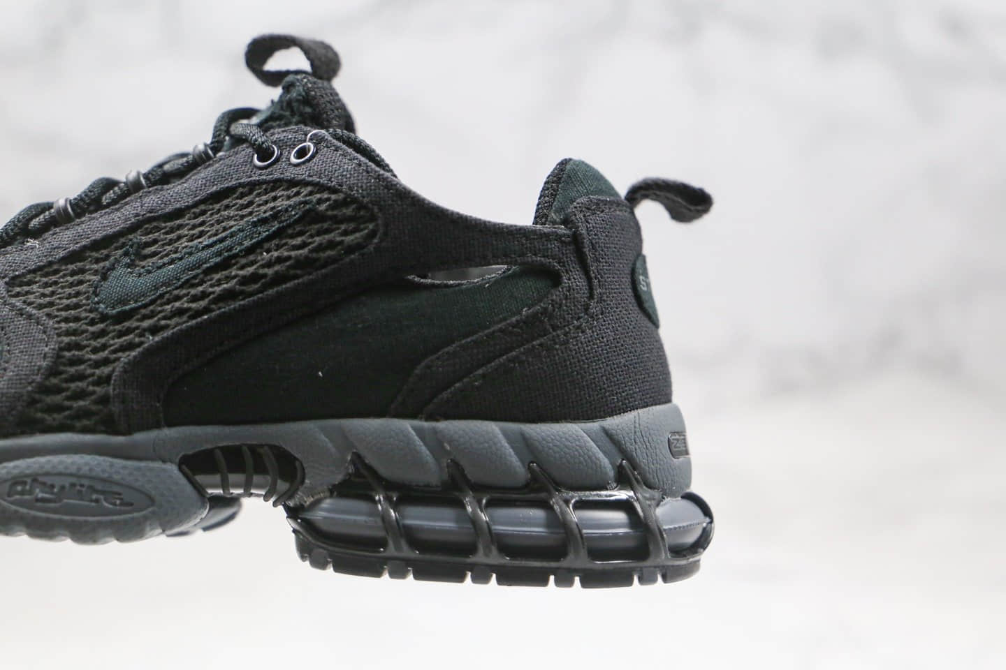 耐克Nike Air Zoom Spiridon Caged 2 x Stussy纯原版本斯图西联名款复古气垫鞋黑色原鞋开模一比一打造 货号:CQ5486-001