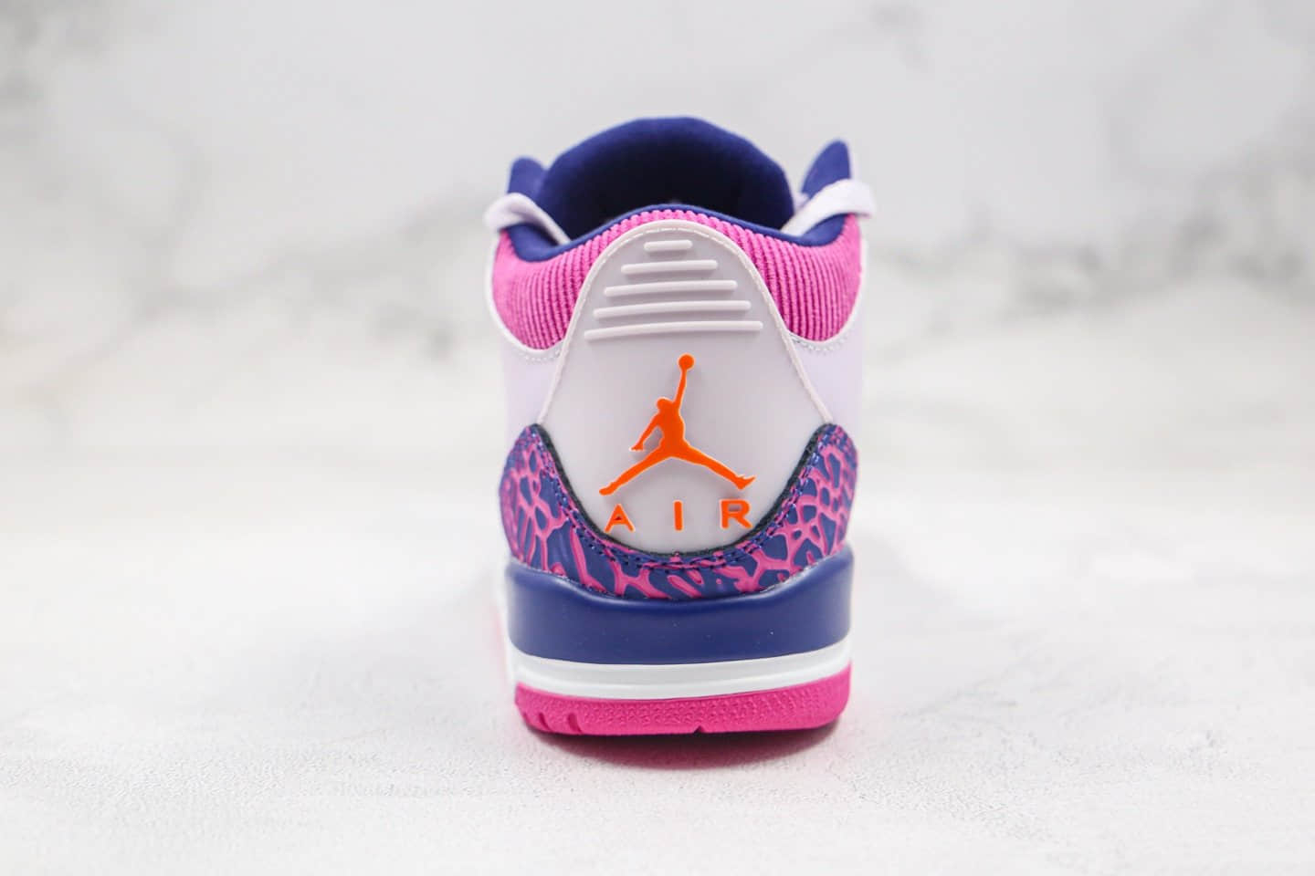 乔丹Air Jordan 3 GS Brand纯原版本爆裂纹粉紫色AJ3内置气垫原楦头纸板打造 货号:441140-500