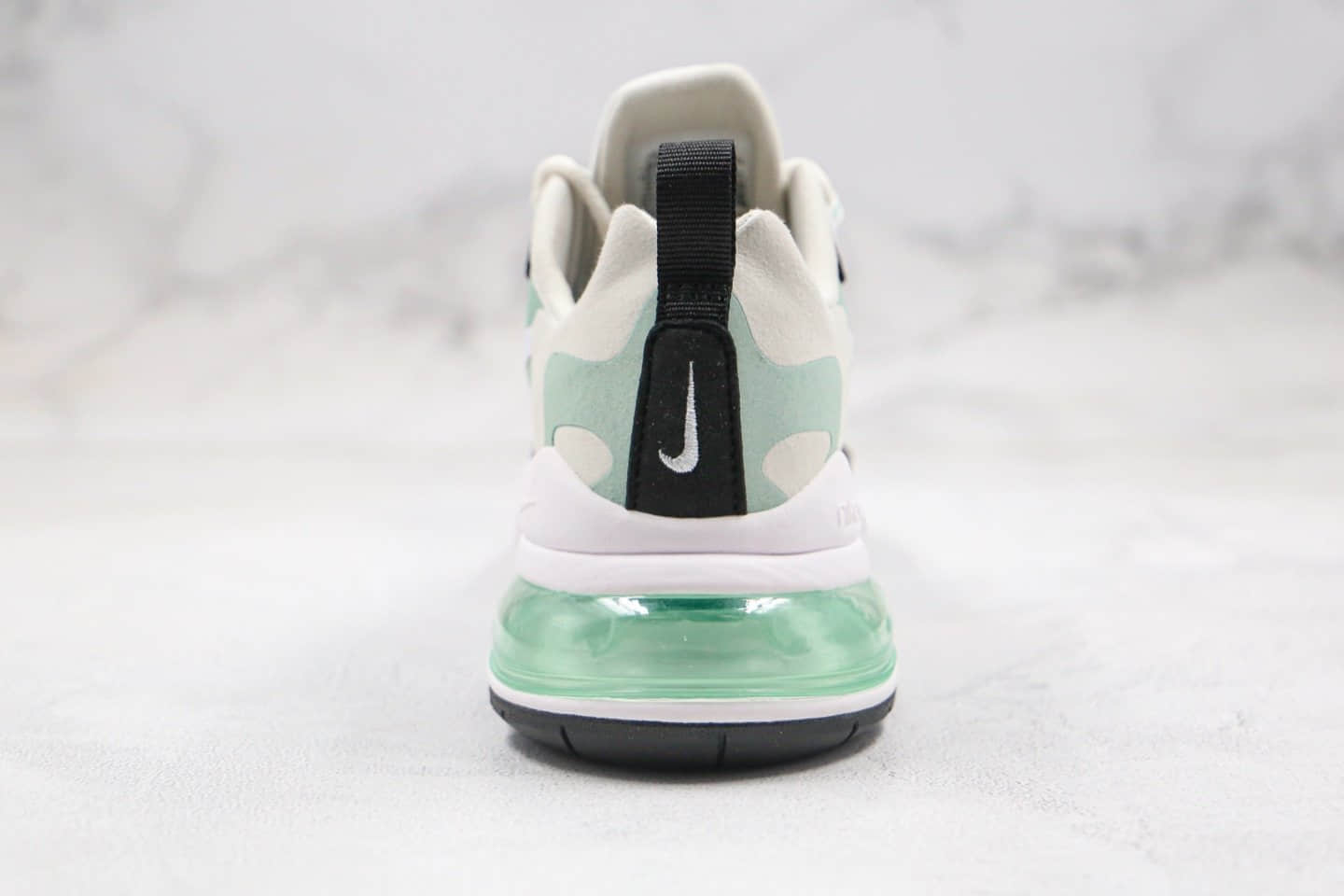 耐克Nike Air Max 270V2 React纯原版本半掌气垫跑步鞋米白绿黑色内置真小潘气垫原盒原标 货号:CI3899-001