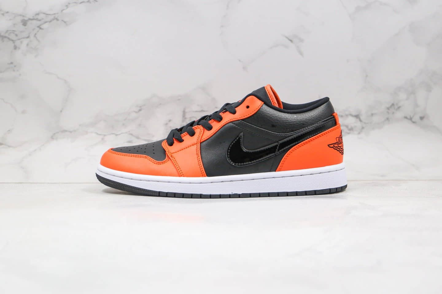 乔丹Air Jordan 1 Low纯原版本低帮AJ1黑扣碎黑橙色内置气垫正确后跟定型原厂头层皮革鞋面 货号:CK3022-008