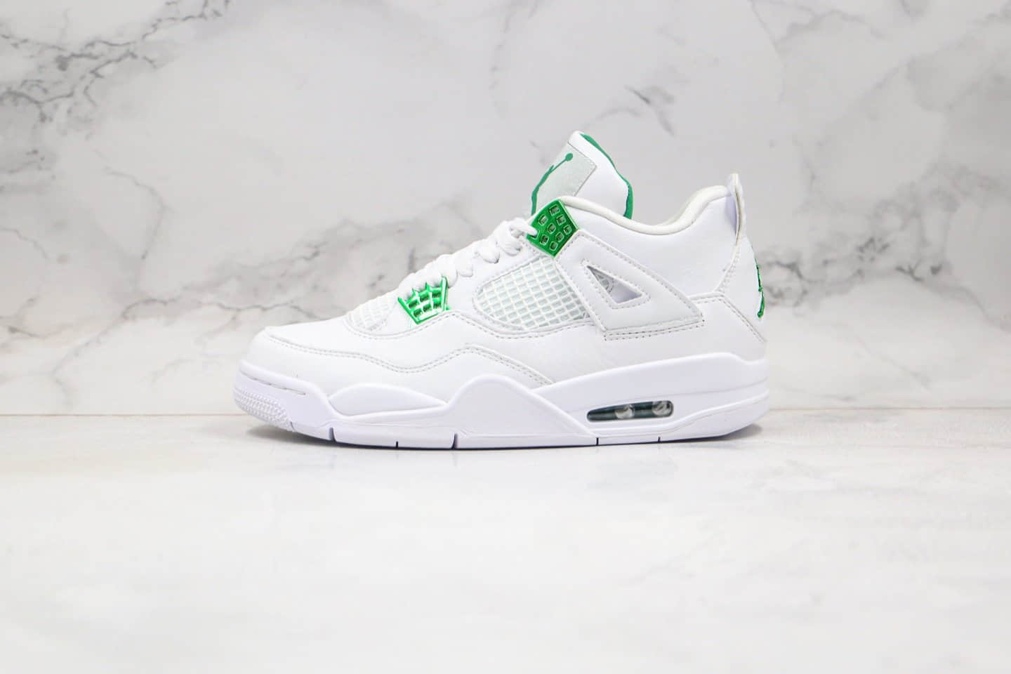 乔丹Air Jordan 4 Purple Metallic纯原版本白绿色AJ4篮球鞋正确头层皮革鞋面 (ID:38373) - 图片1