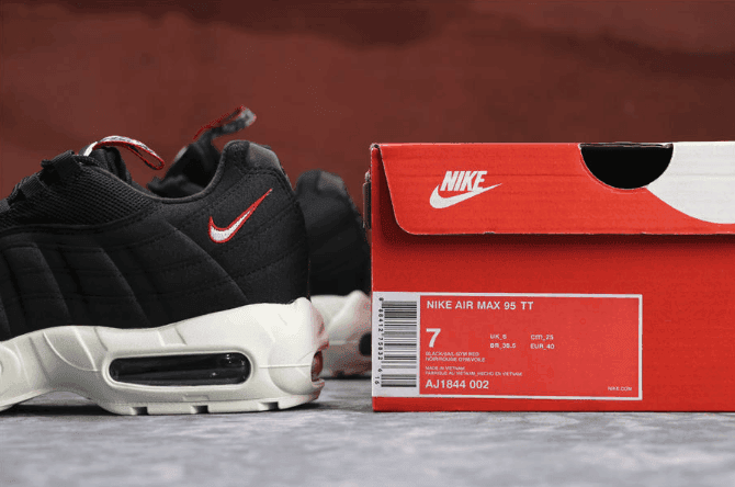 Nike Air Max 95 Pull Tab Pack TT黑白色 耐克公司级子弹系列95串标内置黑白气垫 货号:AJ1844-002