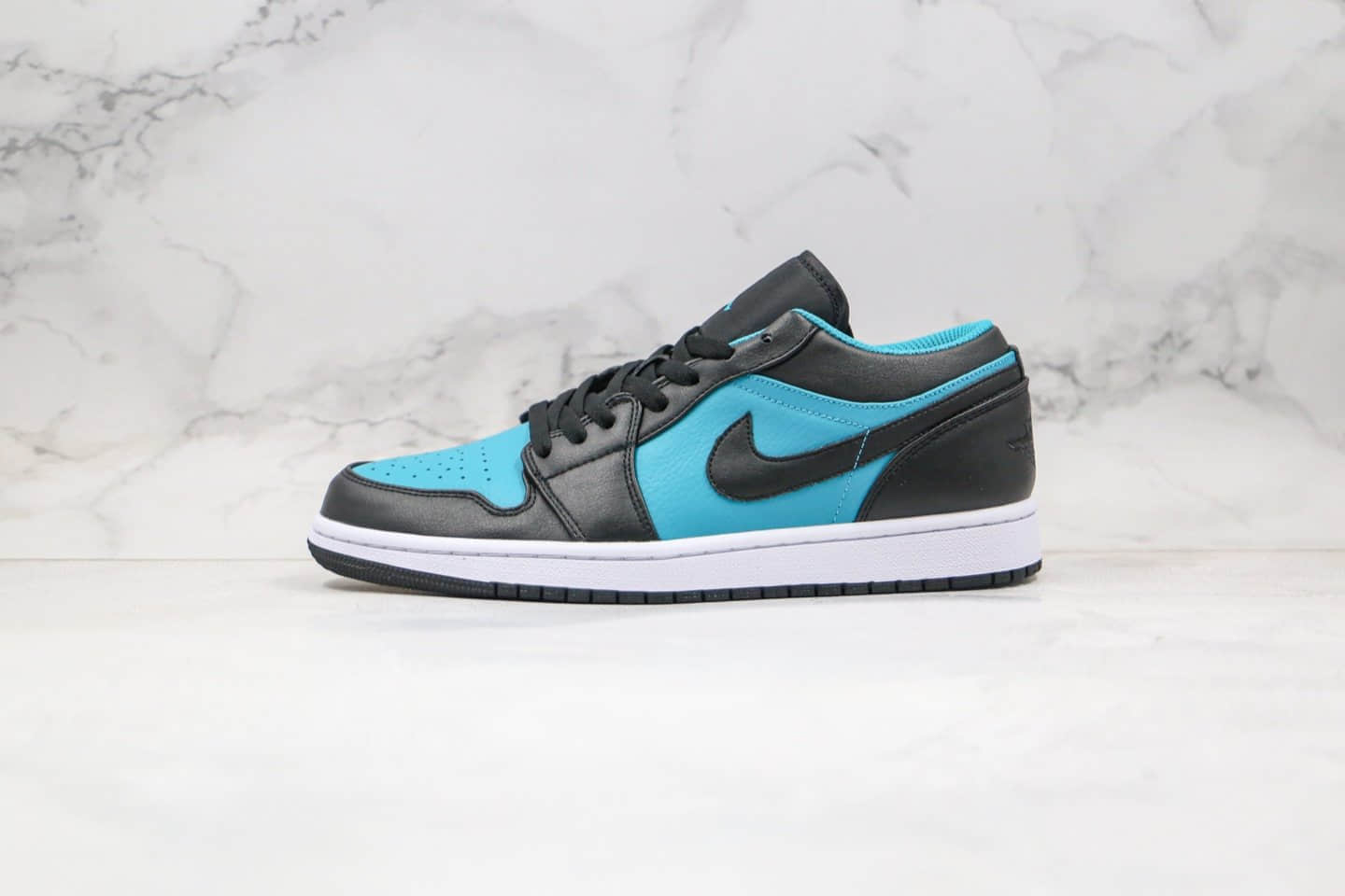 乔丹Air Jordan 1 Low纯原版本低帮AJ1黑蓝色内置气垫原楦头纸板打造原鞋开模一比一制作 (ID:39063) - 图片1