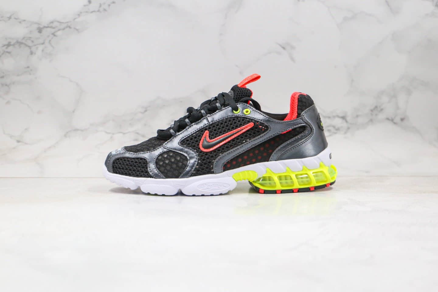 耐克Nike Air Zoom Spiridon Caged 2 x Stussy纯原版本斯图西联名款斯皮里东牢笼2代乌金闪银原盒原标 货号:CD3613-002