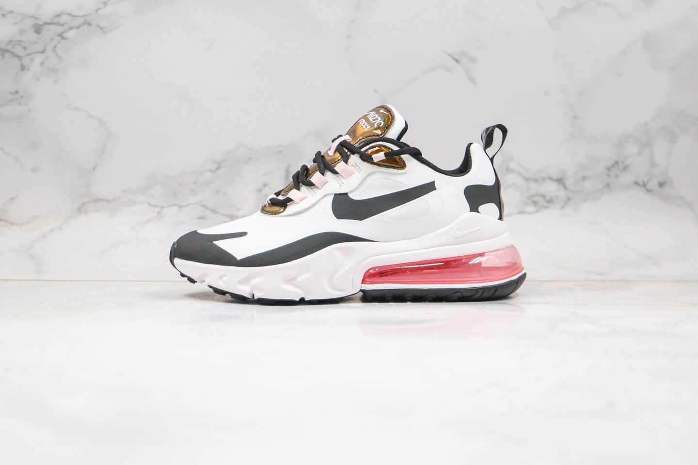 耐克Nike React Air Max 270纯原版本半掌气垫Max270白黑金粉色内置真小潘气垫原盒原标 (ID:39852) - 图片1