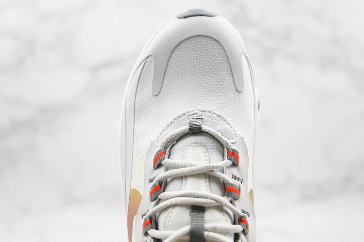 耐克Nike Air Max 270 React纯原版本半掌气垫Max270气垫鞋炫彩米白灰金渐变色原鞋开模一比一打造 货号:CD6615-100