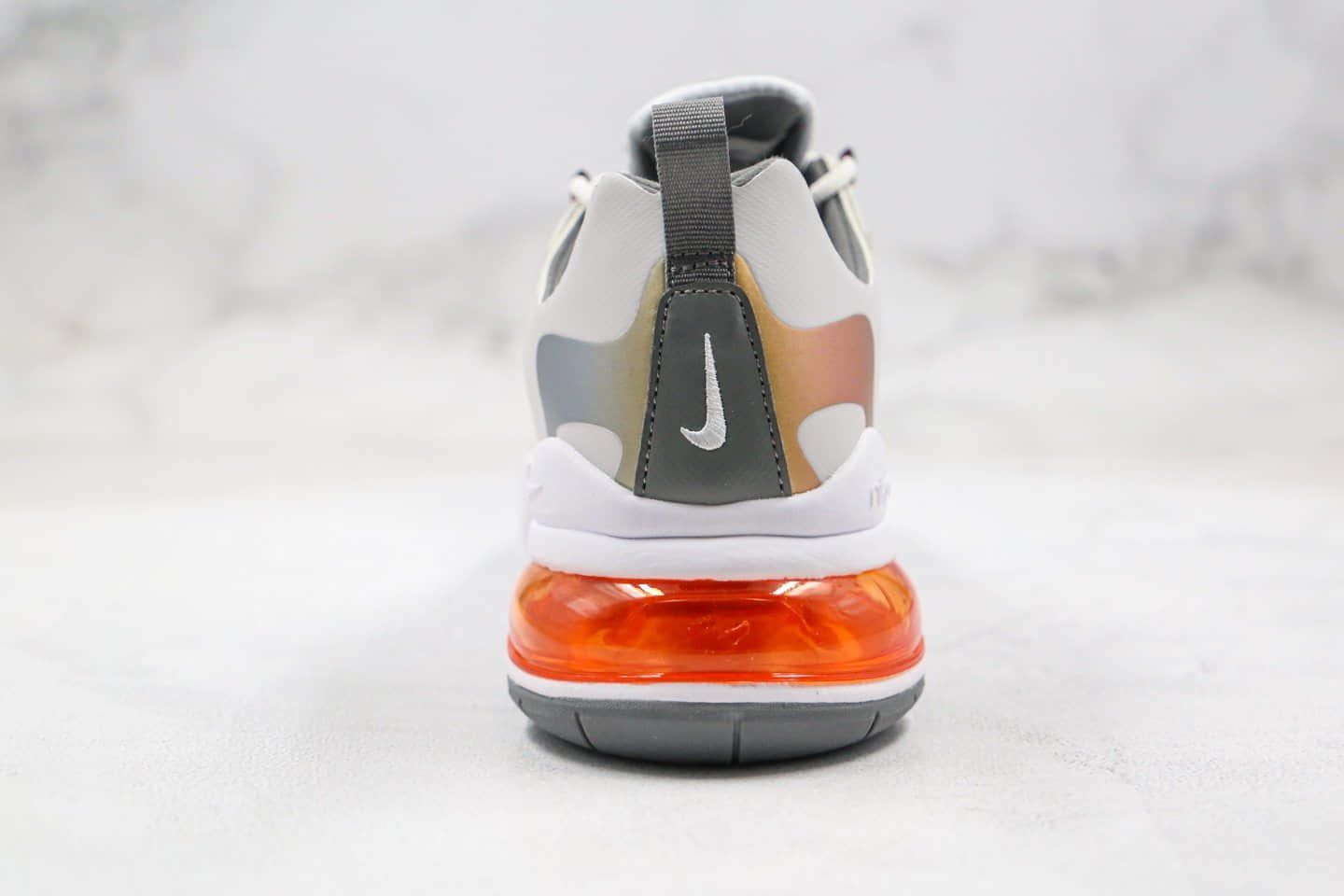 耐克Nike Air Max 270 React纯原版本半掌气垫Max270气垫鞋炫彩米白灰金渐变色原鞋开模一比一打造 货号:CD6615-100