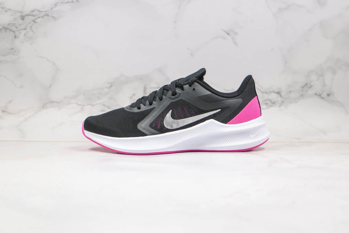 耐克Nike Downshimdter 10纯原版本登月透气慢跑鞋十代黑粉色原盒原标正确缓震大底 货号:CI9984-004