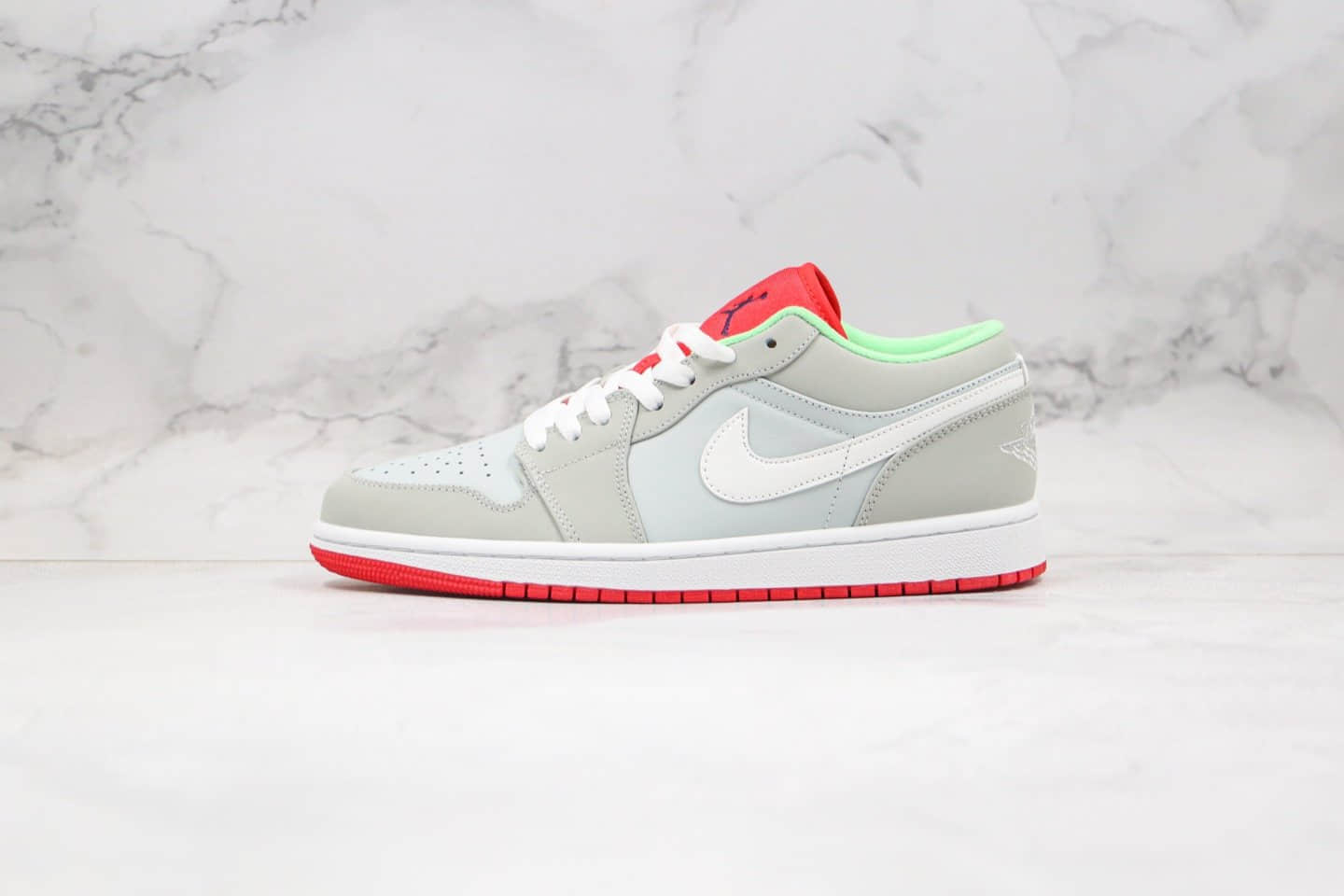 乔丹Air Jordan 1 Retro Low Hare（2015）纯原版本低帮AJ1兔八哥灰红绿色内置气垫原盒原标 (ID:40262) - 图片1