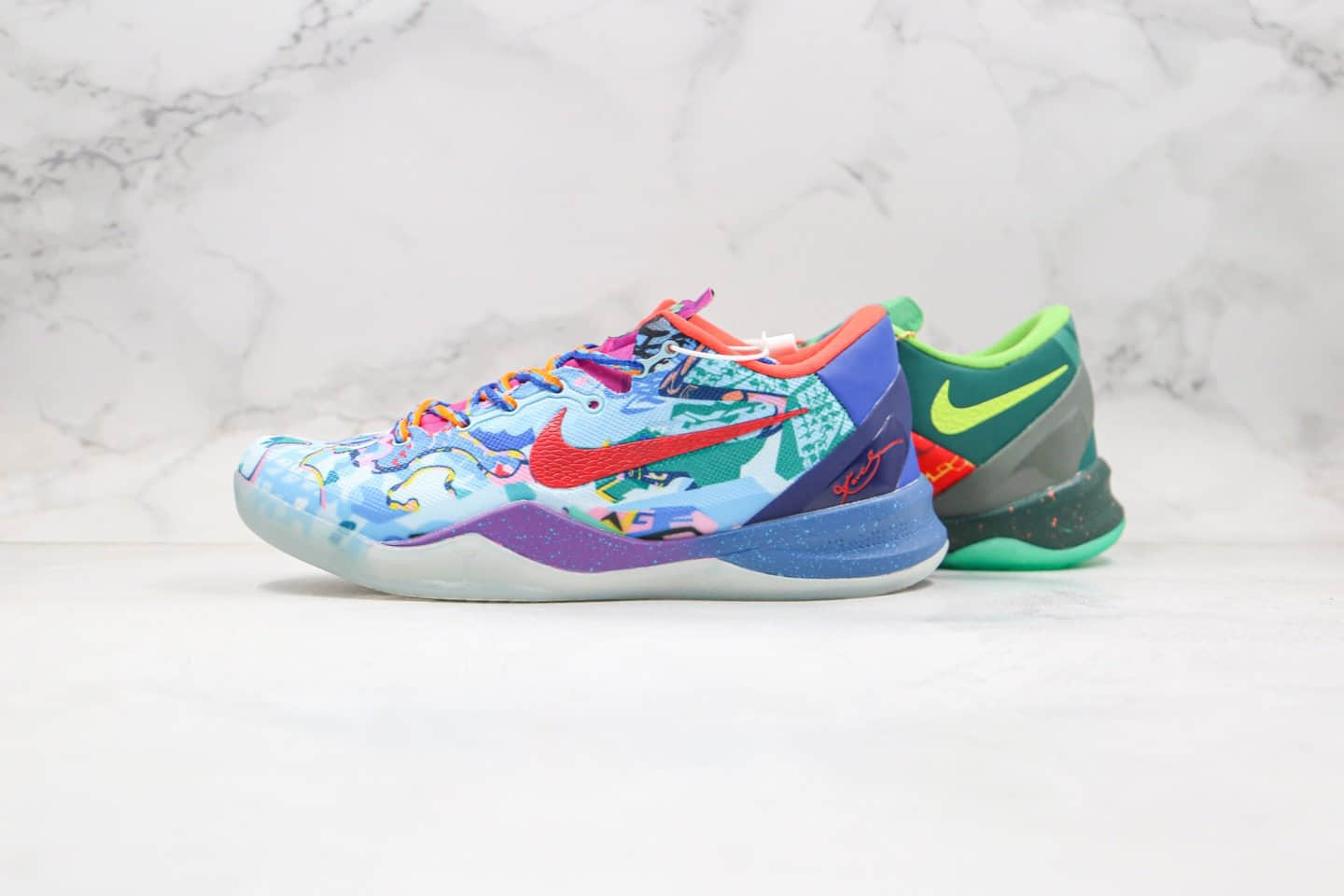 耐克Nike KOBE 8 SYSTEM GC纯原版本科比8代鸳鸯蓝绿色实战篮球鞋内置碳板气垫原档案数据开发 货号:635438-800