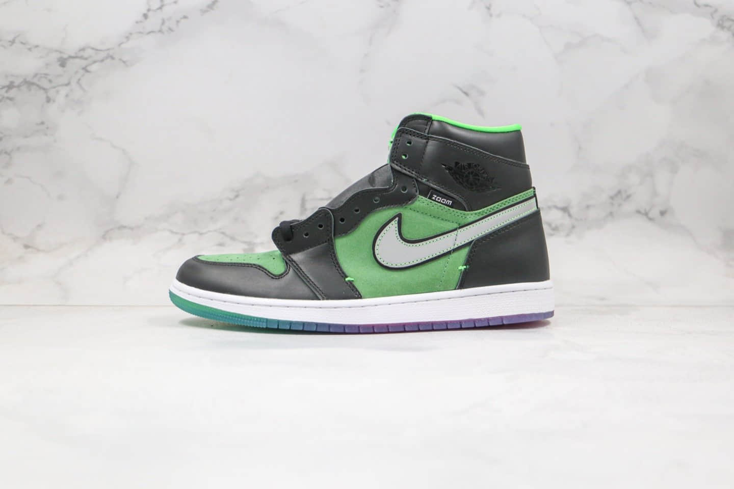 乔丹Air Jordan 1 High Zoom Rage Green公司级版本高帮AJ1黑绿色水晶底正确后跟定型 (ID:40332) - 图片1