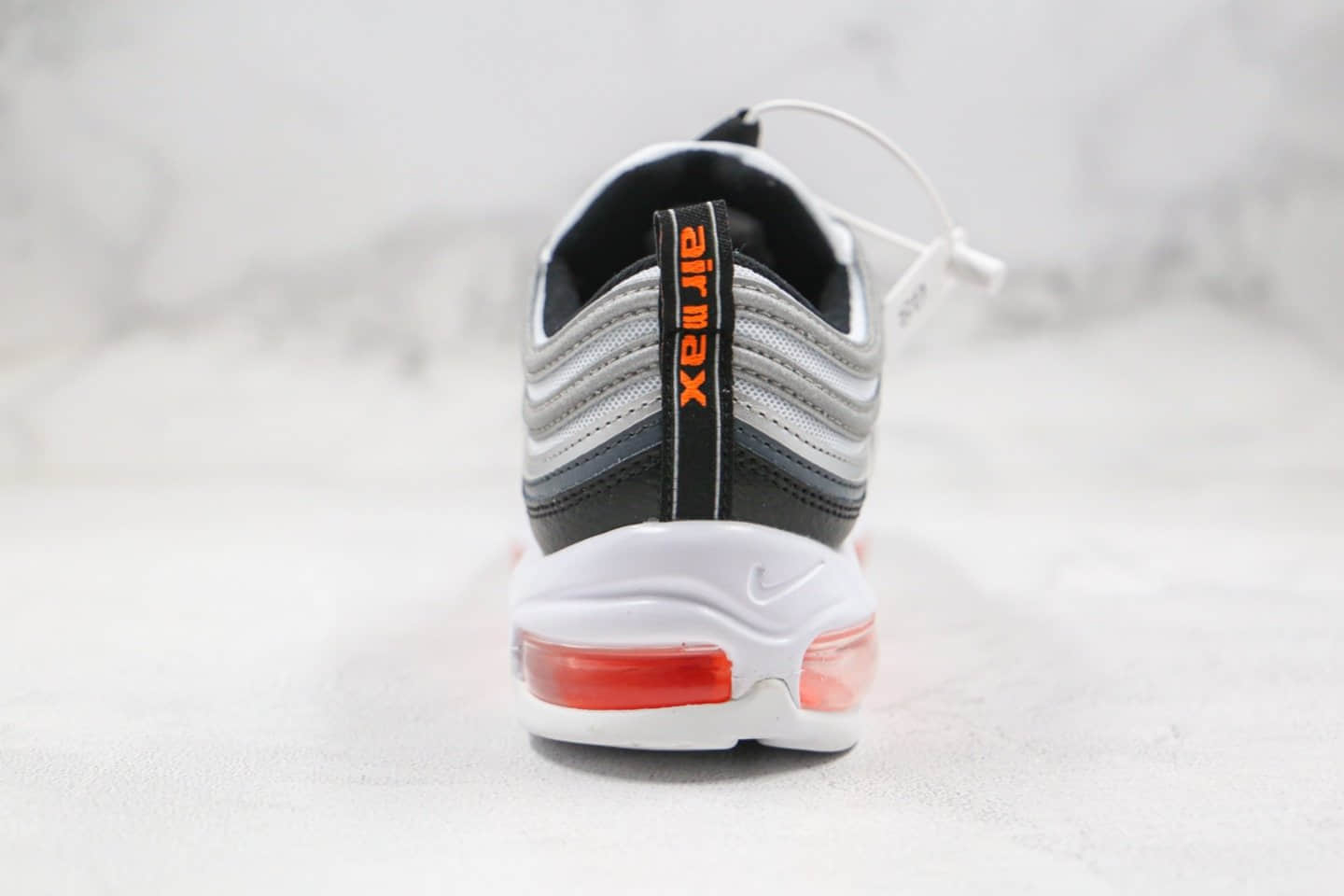 耐克Nike Air Max 97纯原版本子弹头Max97气垫鞋黑银橙色内置全掌真气垫 货号:CW5419-101