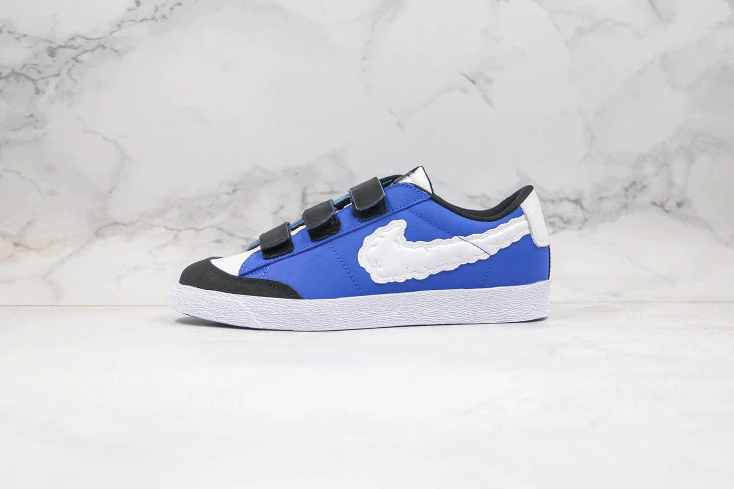耐克Nike SB Blazer Low Heaven x Kevin Bradley联名款纯原版本低帮开拓者黑蓝色天空云朵魔术贴原盒原标 货号:CT4594-400