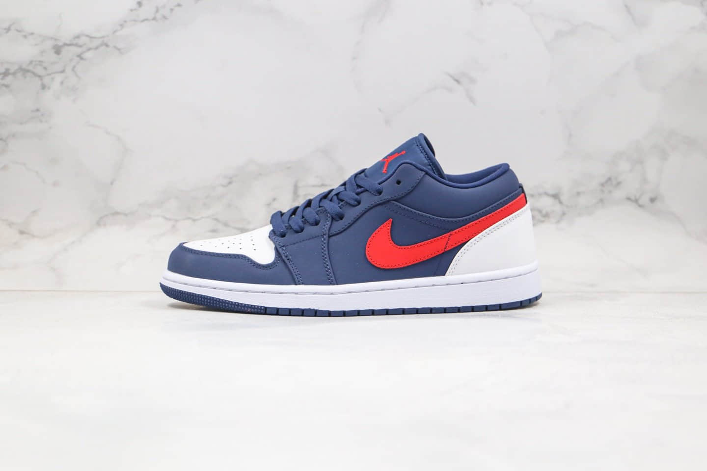 乔丹Air Jordan 1 Low纯原版本低帮AJ1爱国者蓝红白色内置气垫原档案数据开发 货号:CZ8454-400