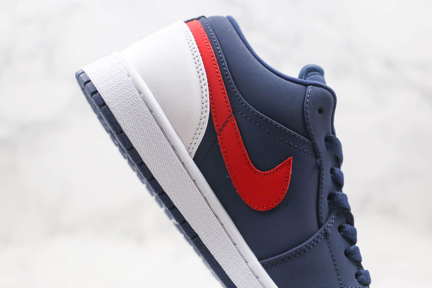 乔丹Air Jordan 1 Low纯原版本低帮AJ1爱国者蓝红白色内置气垫原档案数据开发 货号:CZ8454-400